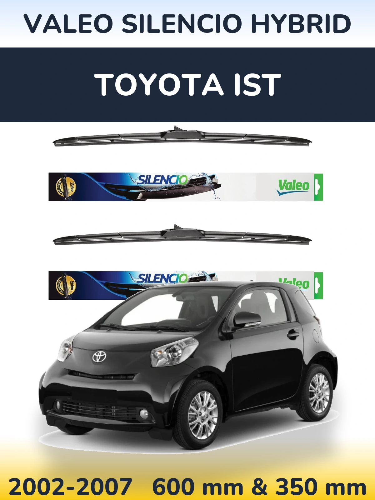 Комплект передних дворников Valeo Silencio Hybrid 600 & 350 мм для Toyota Ist 2002-2007