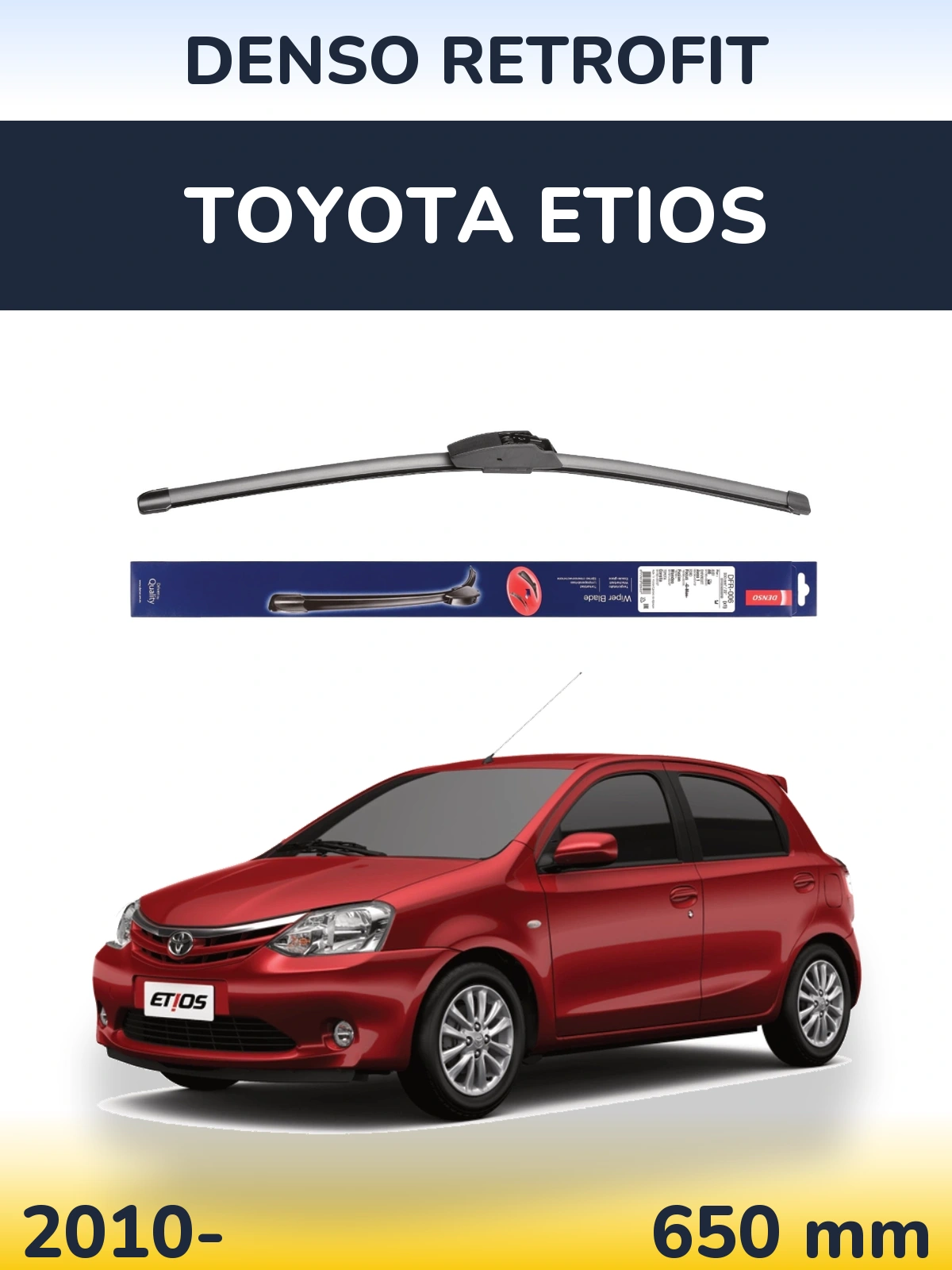 Передний дворник Denso Retrofit 650 мм для Toyota Etios 2010-2026