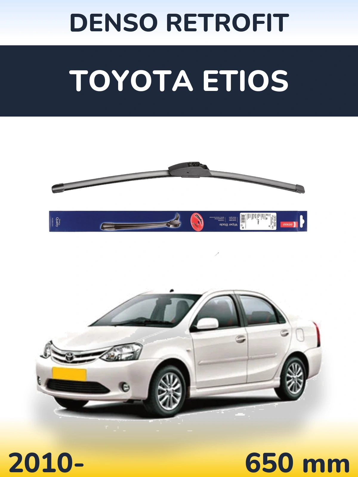 Передний дворник Denso Retrofit 650 мм для Toyota Etios 2010-2026