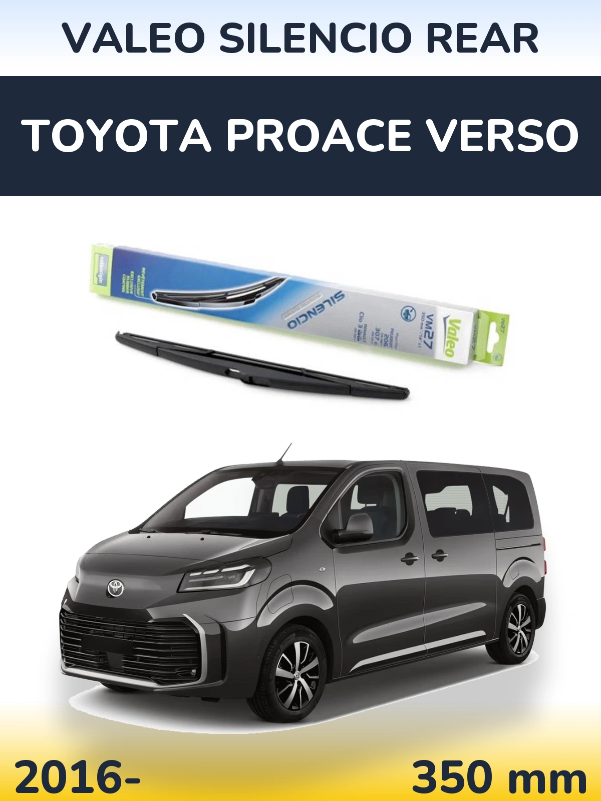 Rear wiper blade Valeo Silencio Rear 350 mm for Toyota ProAce Verso 2016-2026
