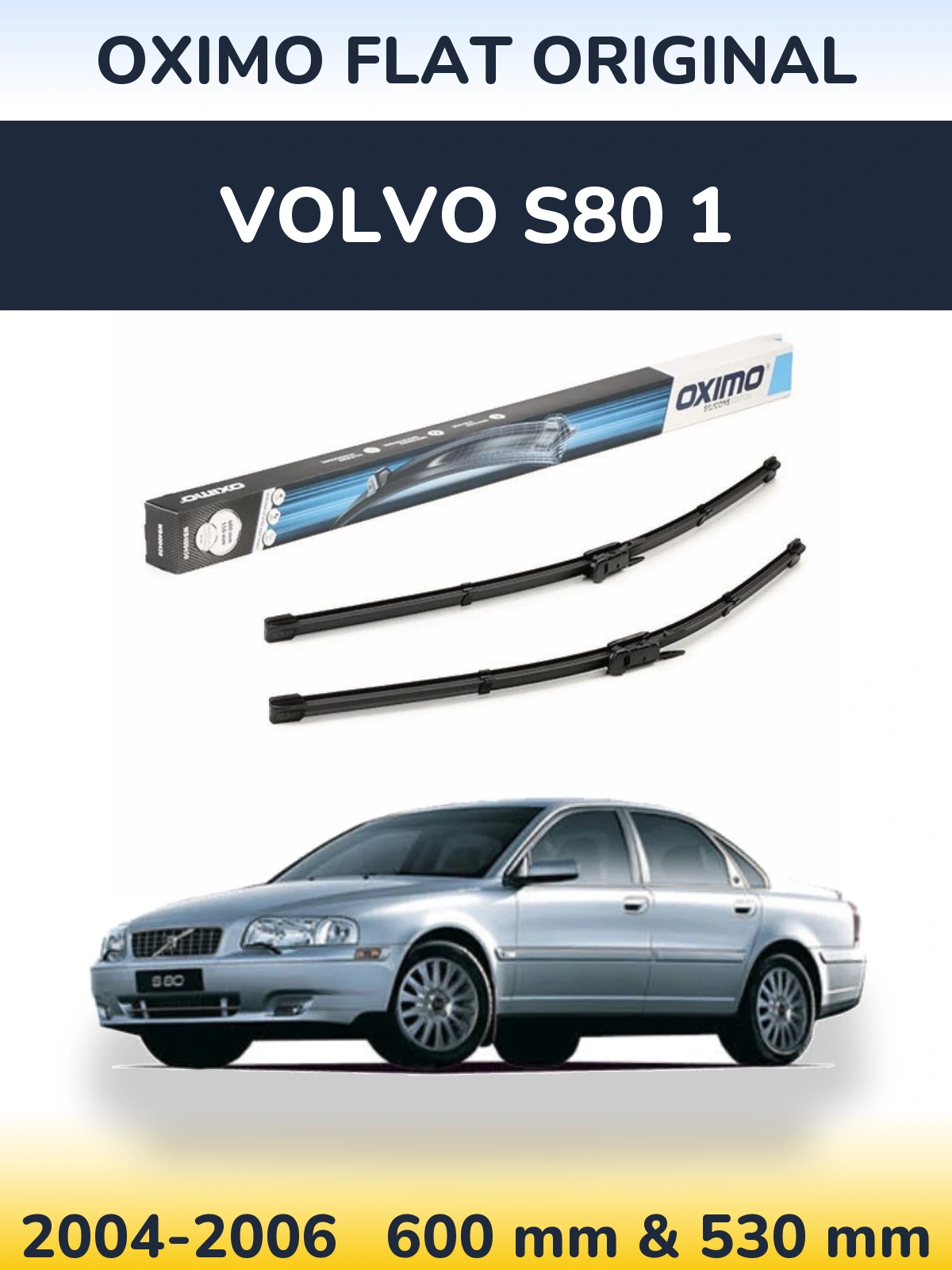 Комплект передних дворников Oximo Flat Original 600 & 550 мм для Volvo S80 1 2004-2006