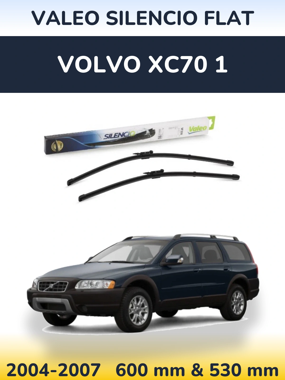 Комплект передних дворников Valeo Silencio Flat 600 & 550 мм для Volvo XC70 1 2004-2007