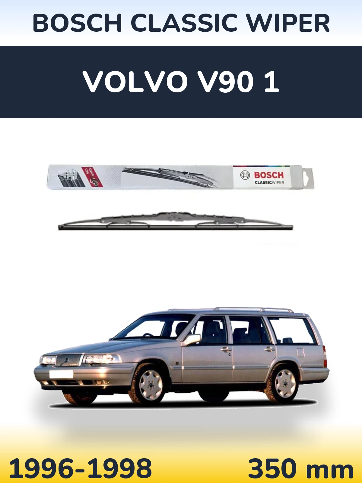 Rear wiper blade BOSCH Classic Wiper 340 mm for Volvo V90 1 1996-1998
