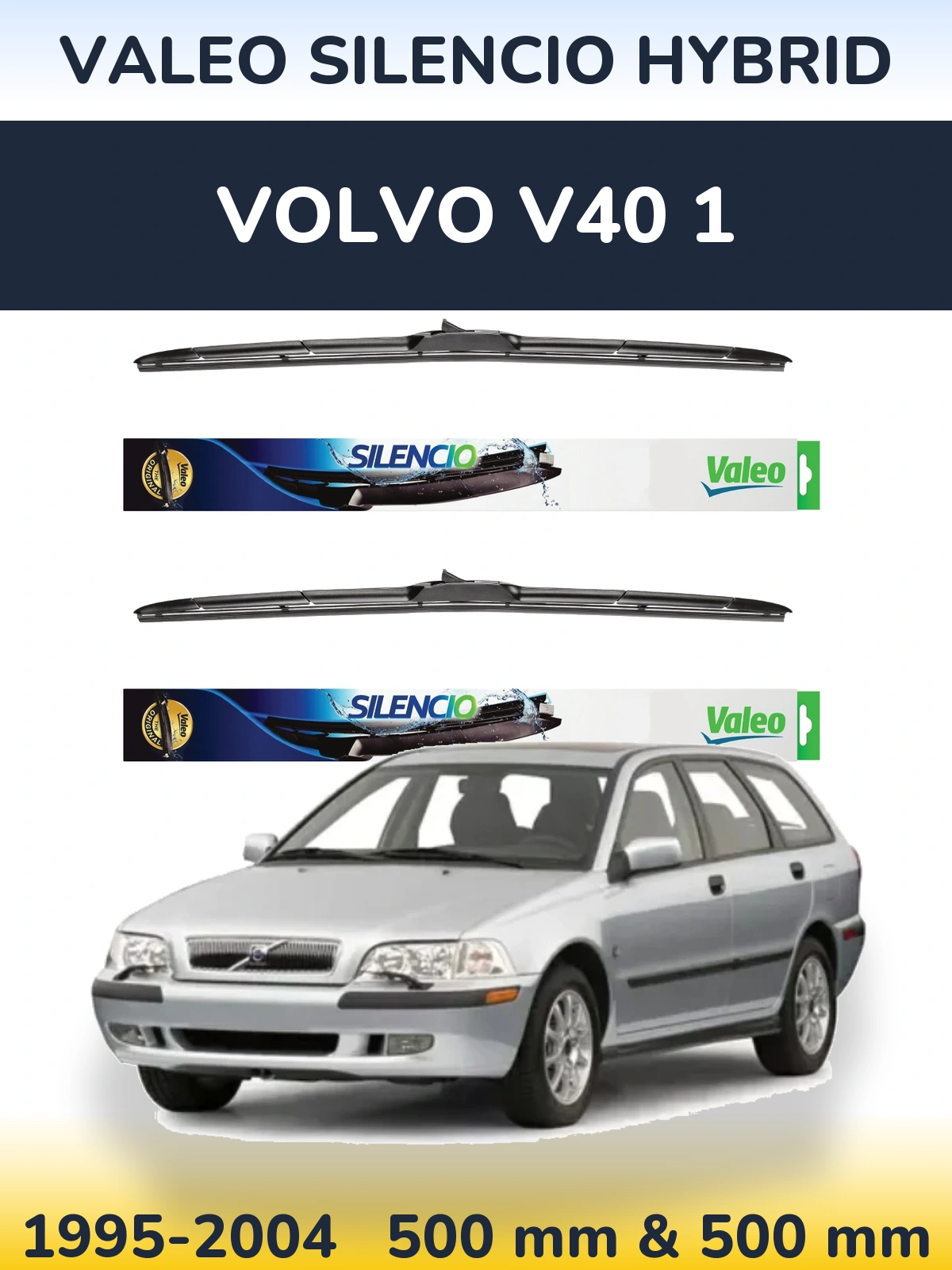 Комплект передних дворников Valeo Silencio Hybrid 500 & 500 мм для Volvo V40 1 1995-2004
