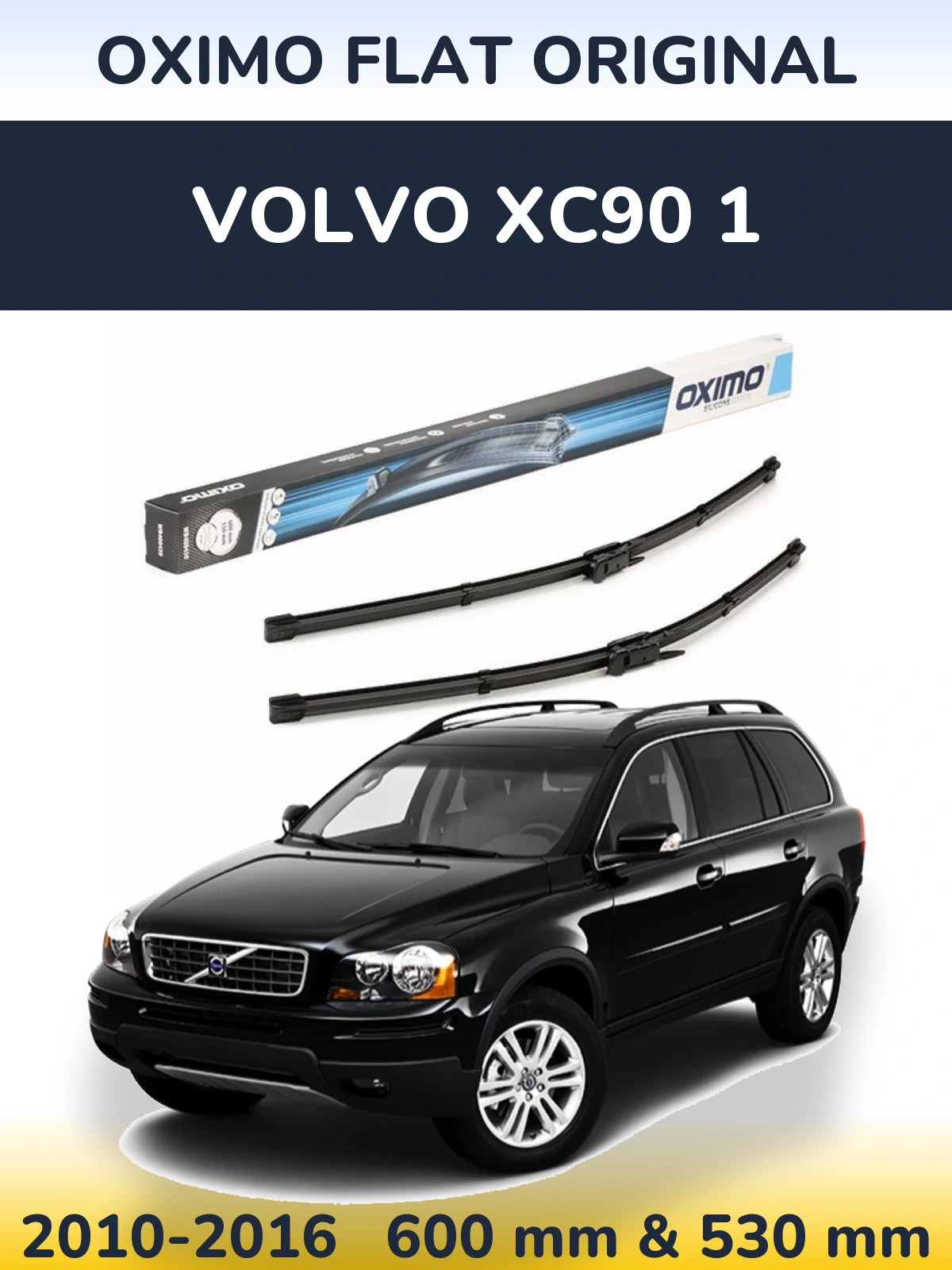 Front wiper blade set Oximo Flat Original 600 & 550 mm for Volvo XC90 1 2010-2016