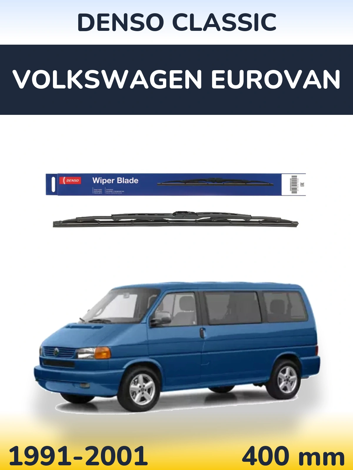 Rear wiper blade Denso Classic 400 mm for Volkswagen Eurovan 1991-2001