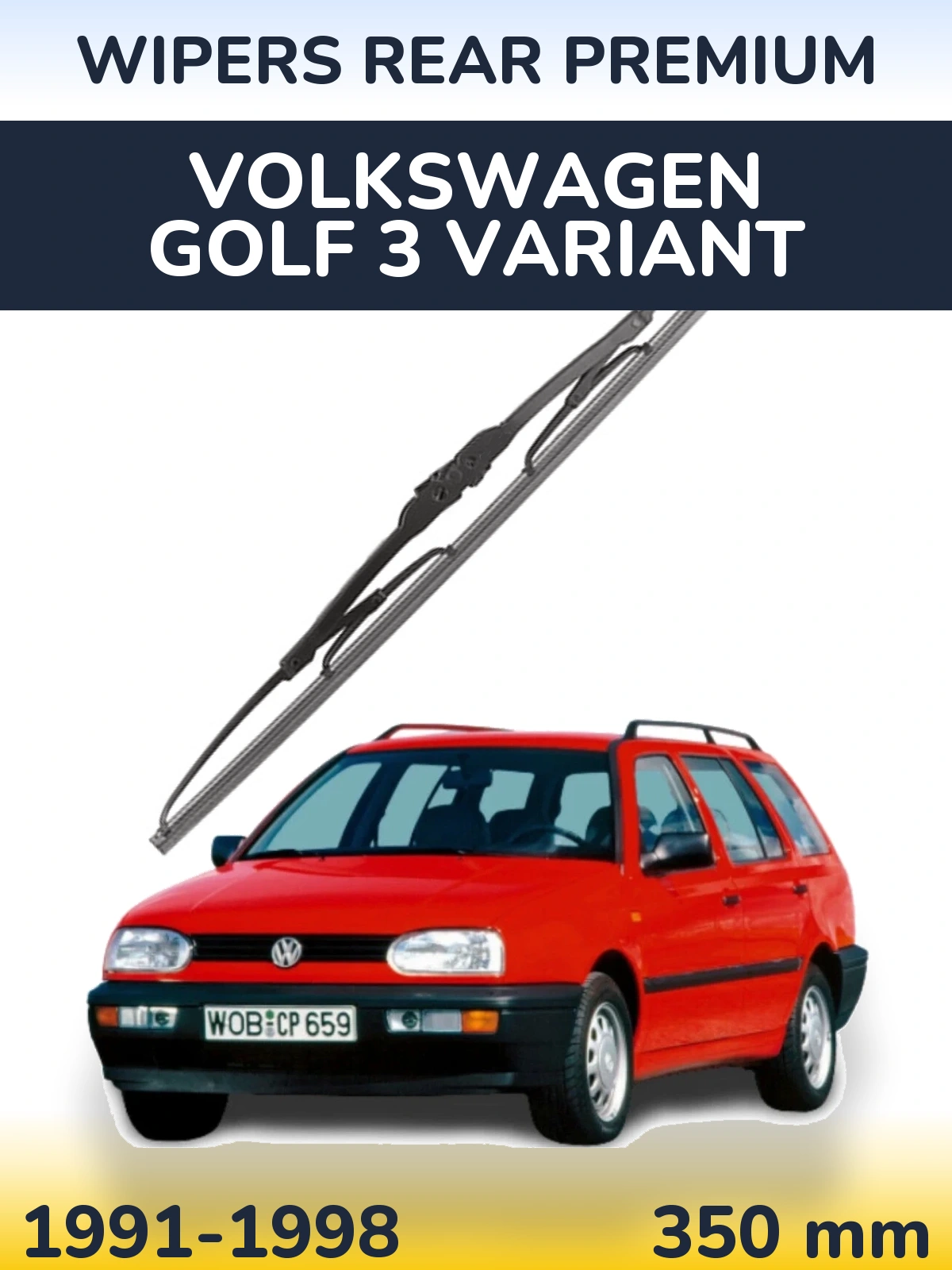 Rear wiper blade WIPERS REAR PREMIUM 350 mm for Volkswagen Golf 3 Variant 1991-1998