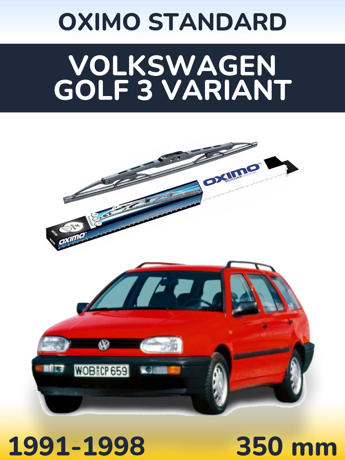 Rear wiper blade Oximo Standard 350 mm for Volkswagen Golf 3 Variant 1991-1998