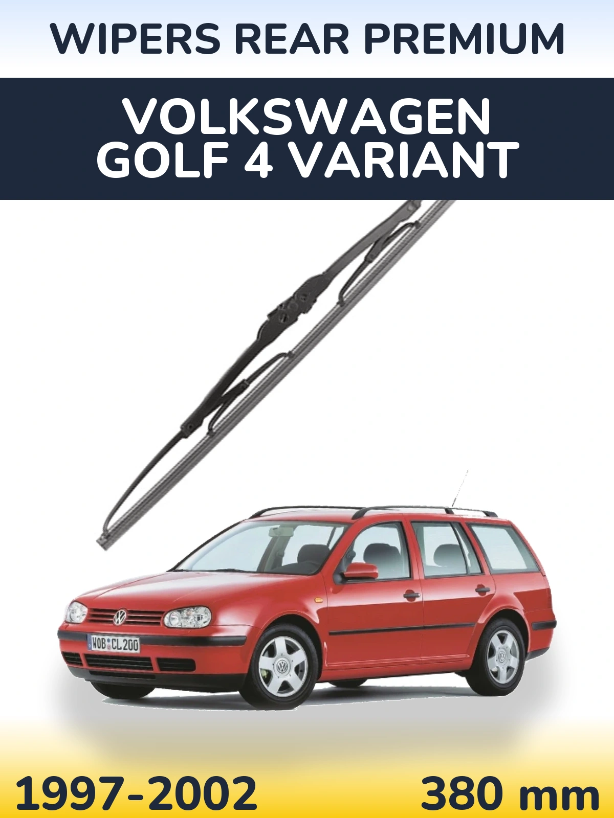 Rear wiper blade WIPERS REAR PREMIUM 380 mm for Volkswagen Golf 4 Variant 1997-2002