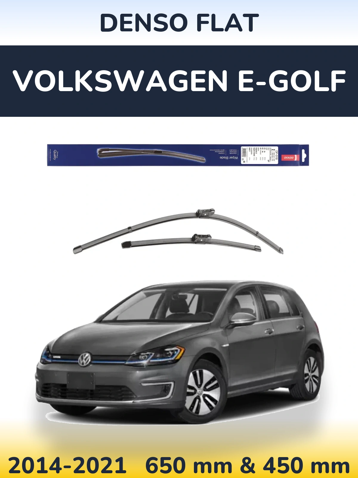 Комплект передніх щіток Denso Flat 650 & 450 мм для Volkswagen e-Golf 2014-2021