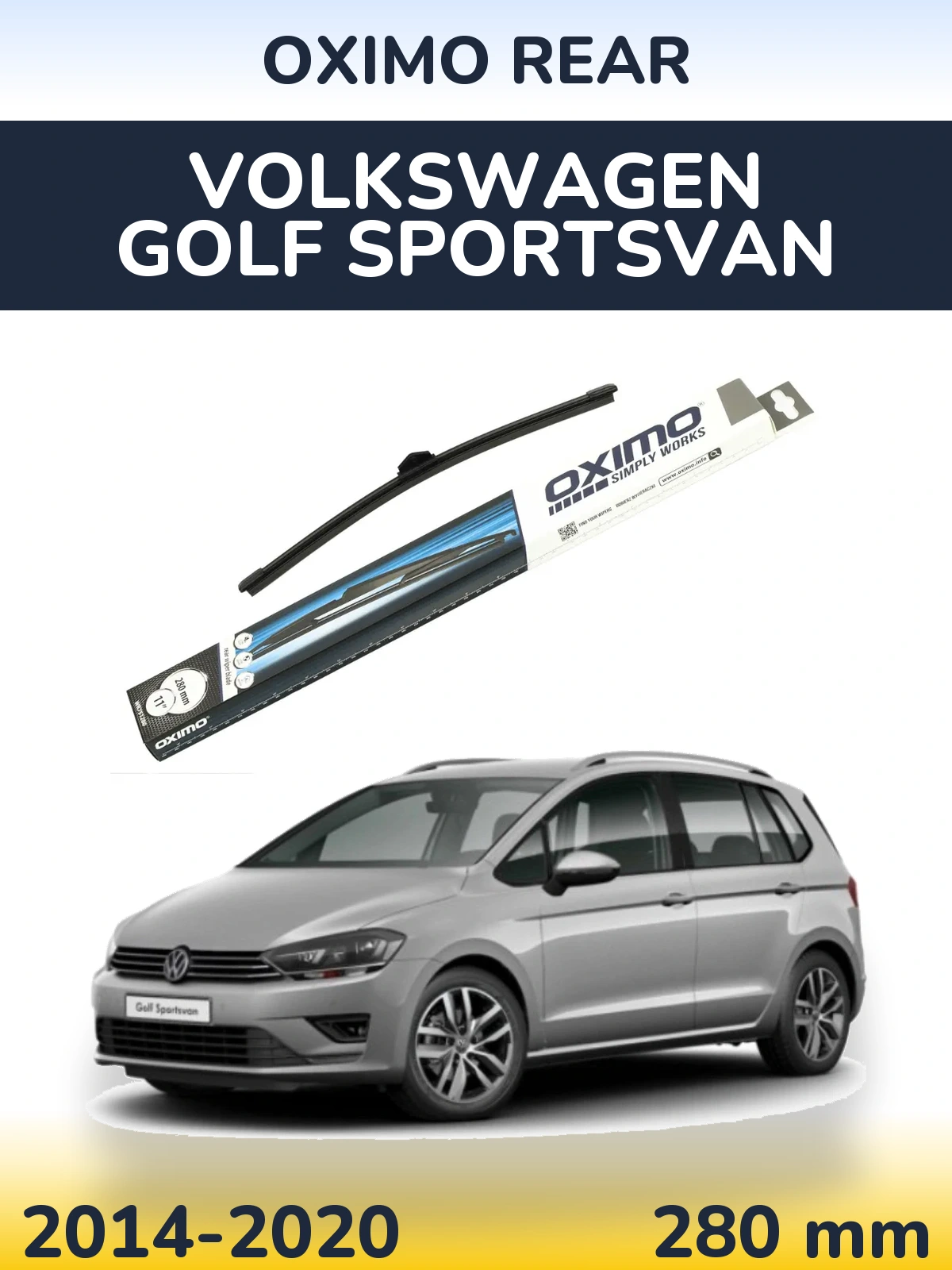 Rear wiper blade Oximo Rear 280 mm for Volkswagen Golf Sportsvan 2014-2020