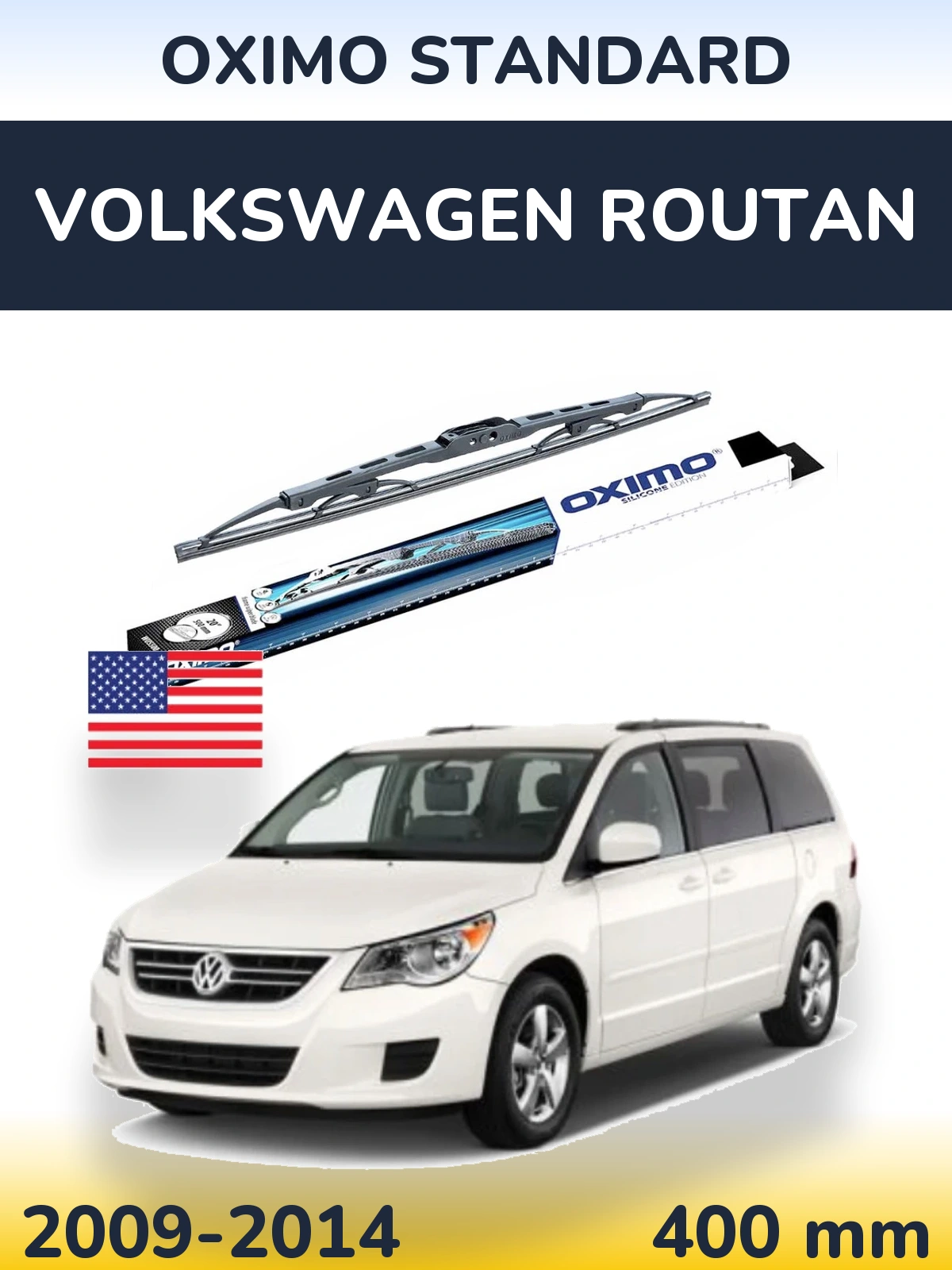 Rear wiper blade Oximo Standard 400 mm for Volkswagen Routan 2009-2014