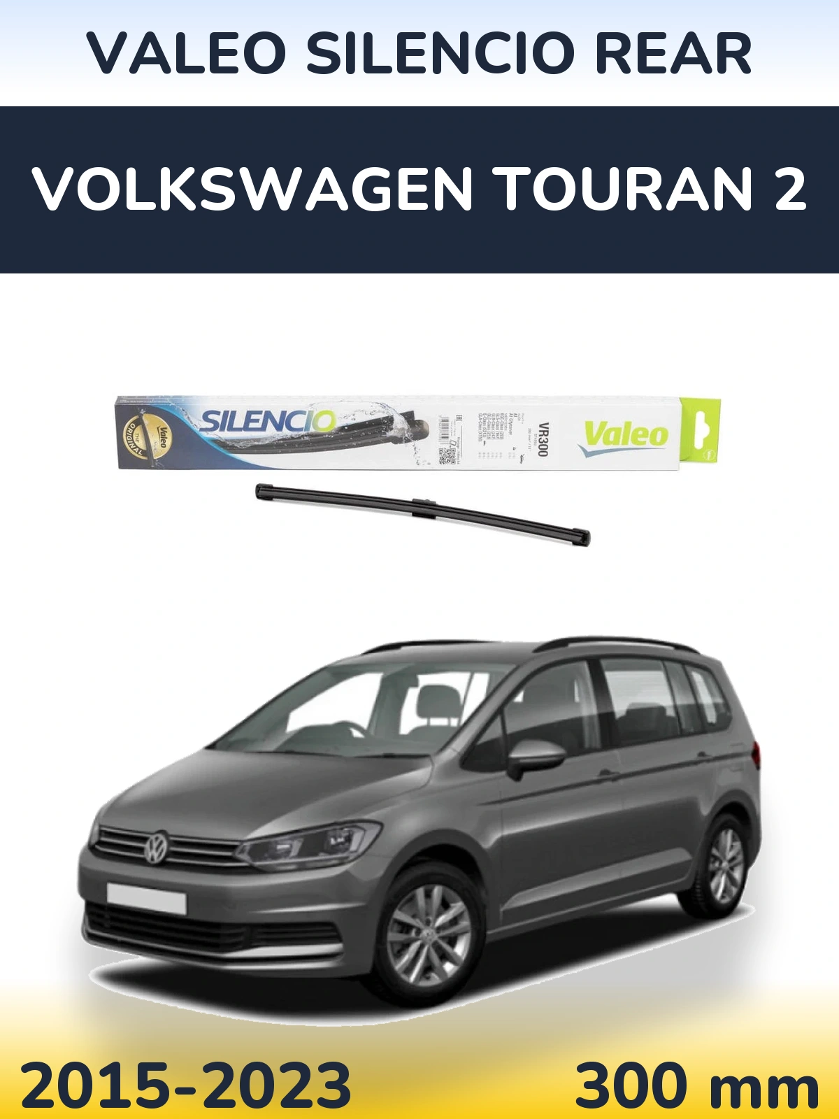 Rear wiper blade Valeo Silencio Rear 285 mm for Volkswagen Touran 2 2015-2023