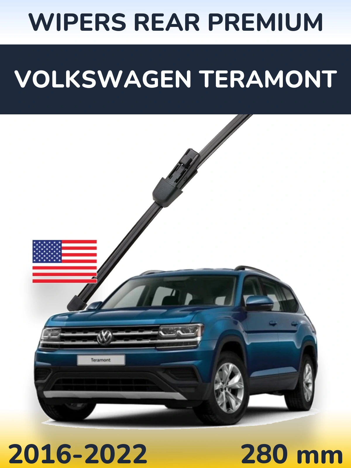 Rear wiper blade WIPERS REAR PREMIUM 280 mm for Volkswagen Teramont 2016-2022