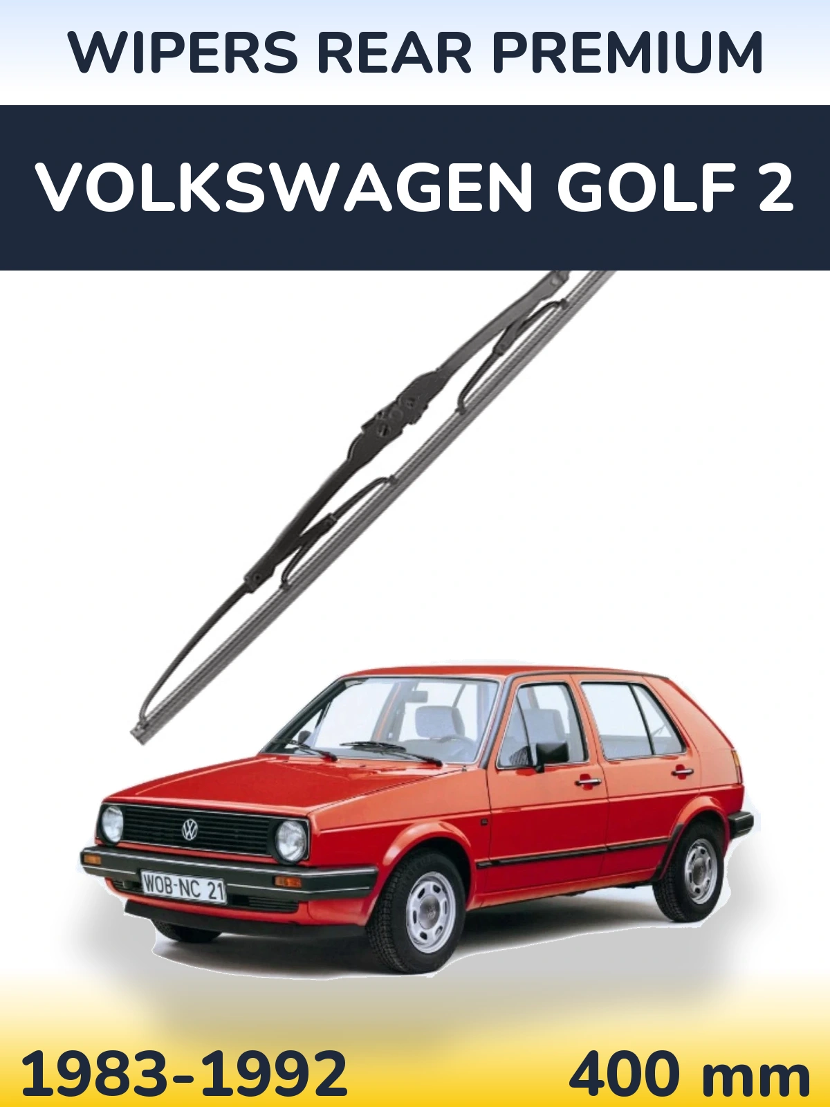 Rear wiper blade WIPERS REAR PREMIUM 400 mm for Volkswagen Golf 2 1983-1992