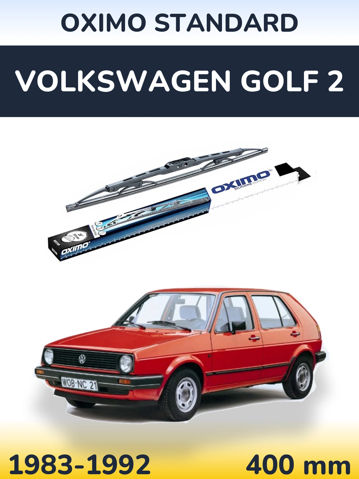 Rear wiper blade Oximo Standard 400 mm for Volkswagen Golf 2 1983-1992