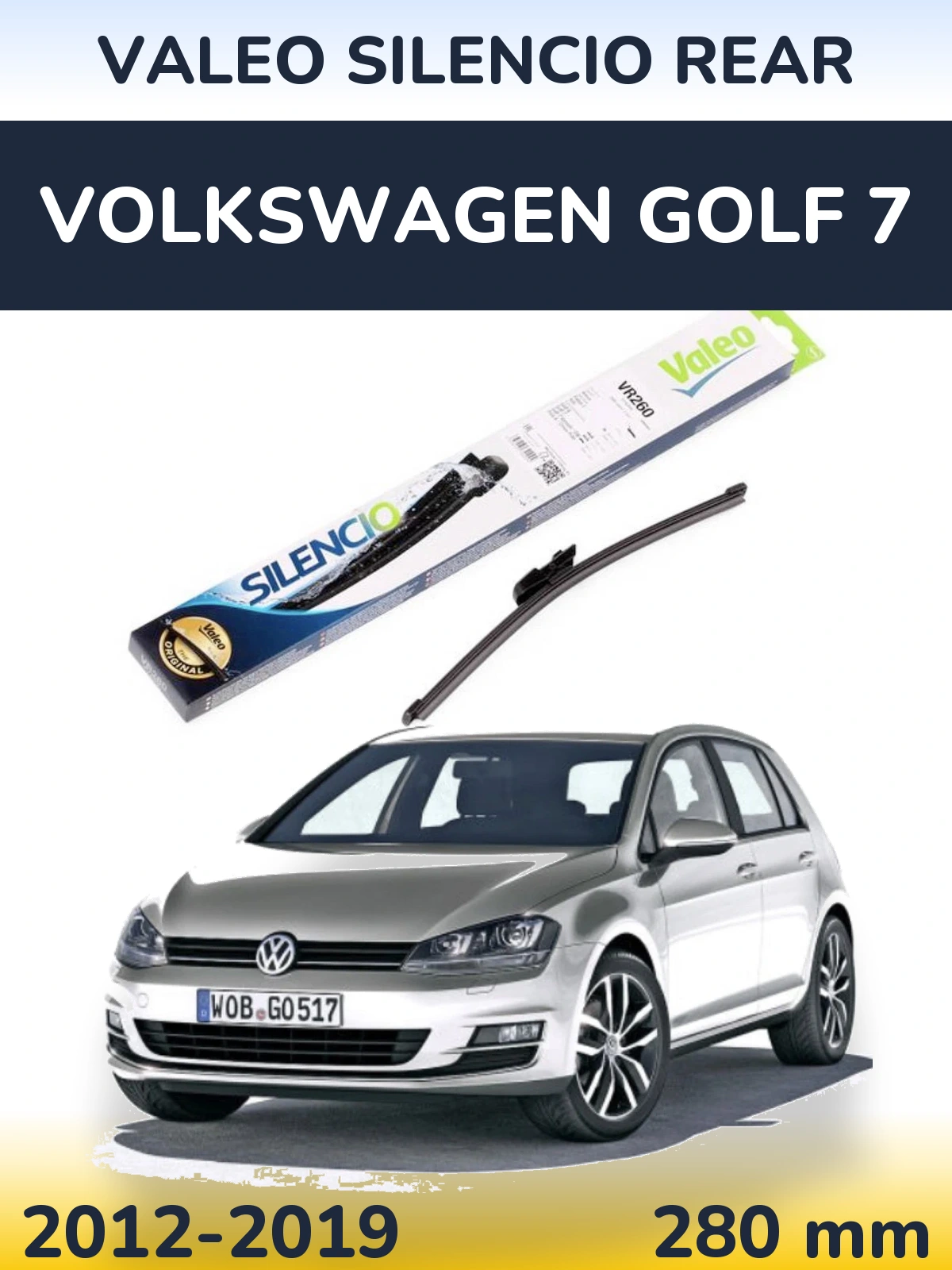 Задня щітка Valeo Silencio Rear 280 мм для Volkswagen Golf 7 2012-2019