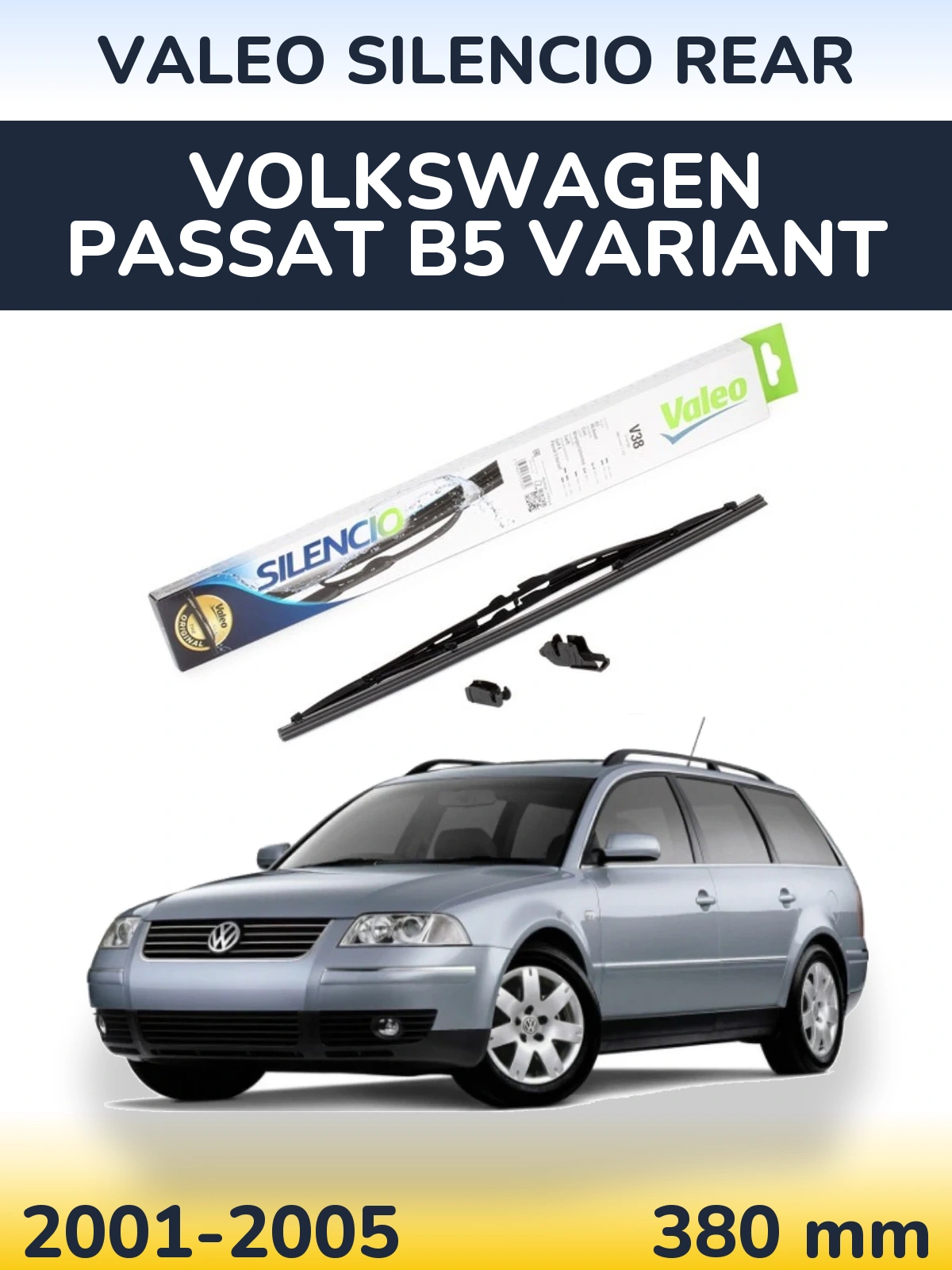 Rear wiper blade Valeo Silencio Rear 380 mm for Volkswagen Passat B5 Variant 2001-2005