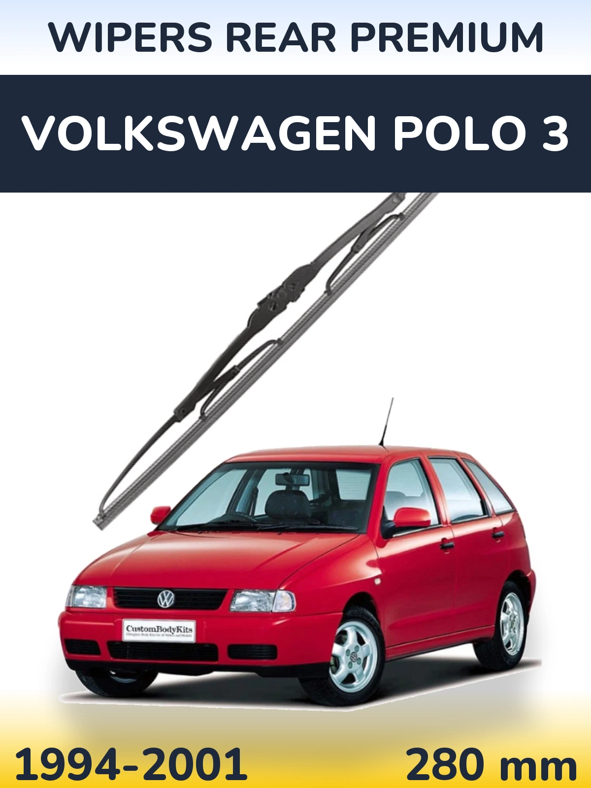 Rear wiper blade WIPERS REAR PREMIUM 280 mm for Volkswagen Polo 3 1994-2001