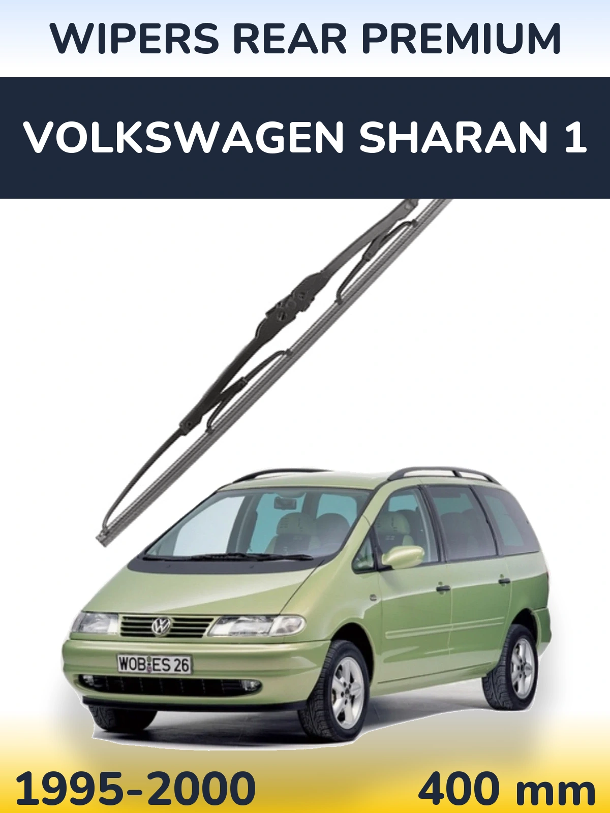 Rear wiper blade WIPERS REAR PREMIUM 400 mm for Volkswagen Sharan 1 1995-2000