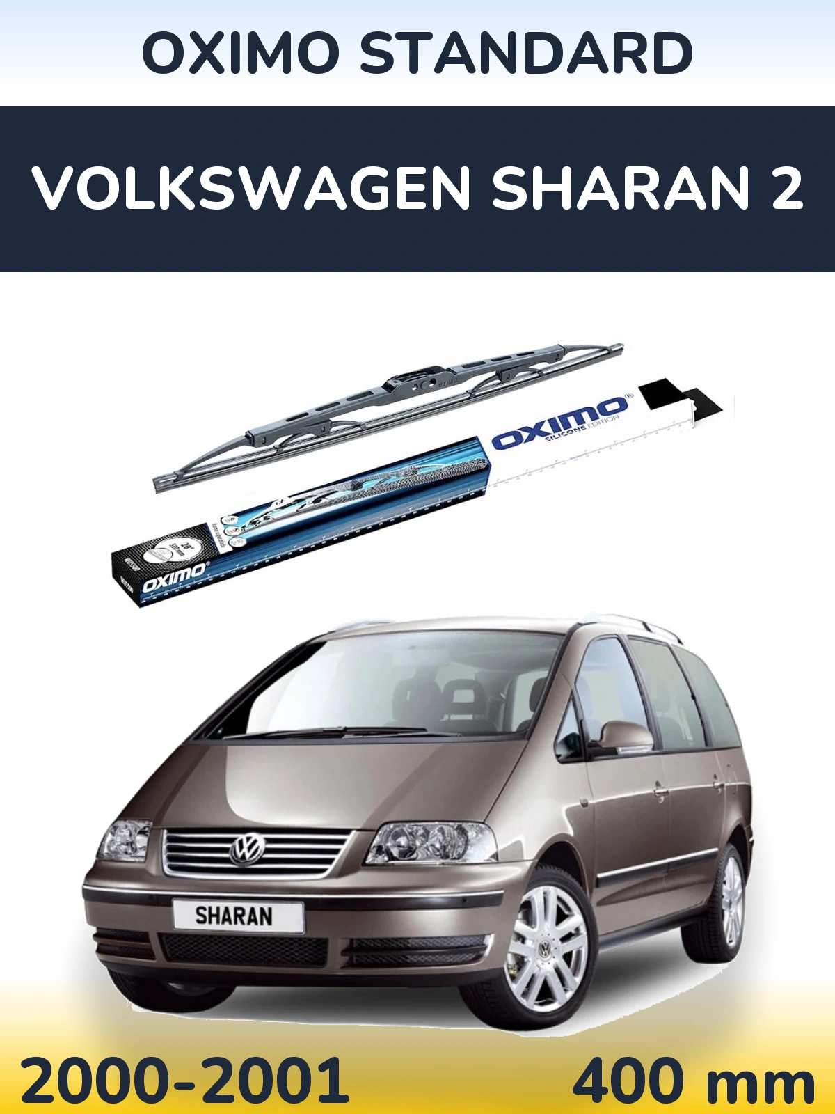 Rear wiper blade Oximo Standard 400 mm for Volkswagen Sharan 2 2000-2001