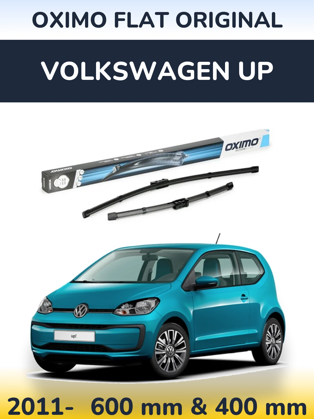 Комплект передних дворников Oximo Flat Original 600 & 400 мм для Volkswagen Up 2011-2026