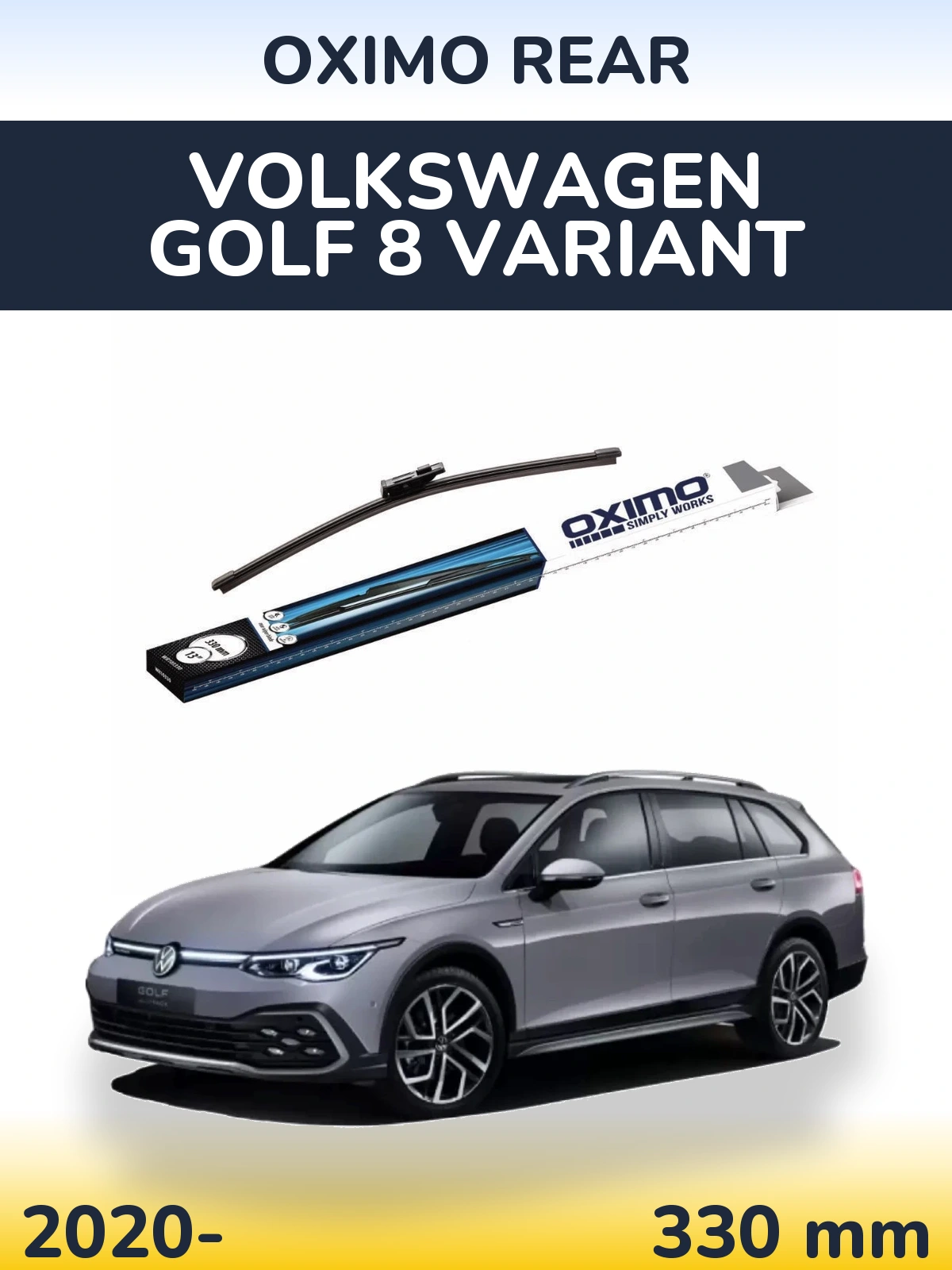 Rear wiper blade Oximo Rear 330 mm for Volkswagen Golf 8 Variant 2020-2026