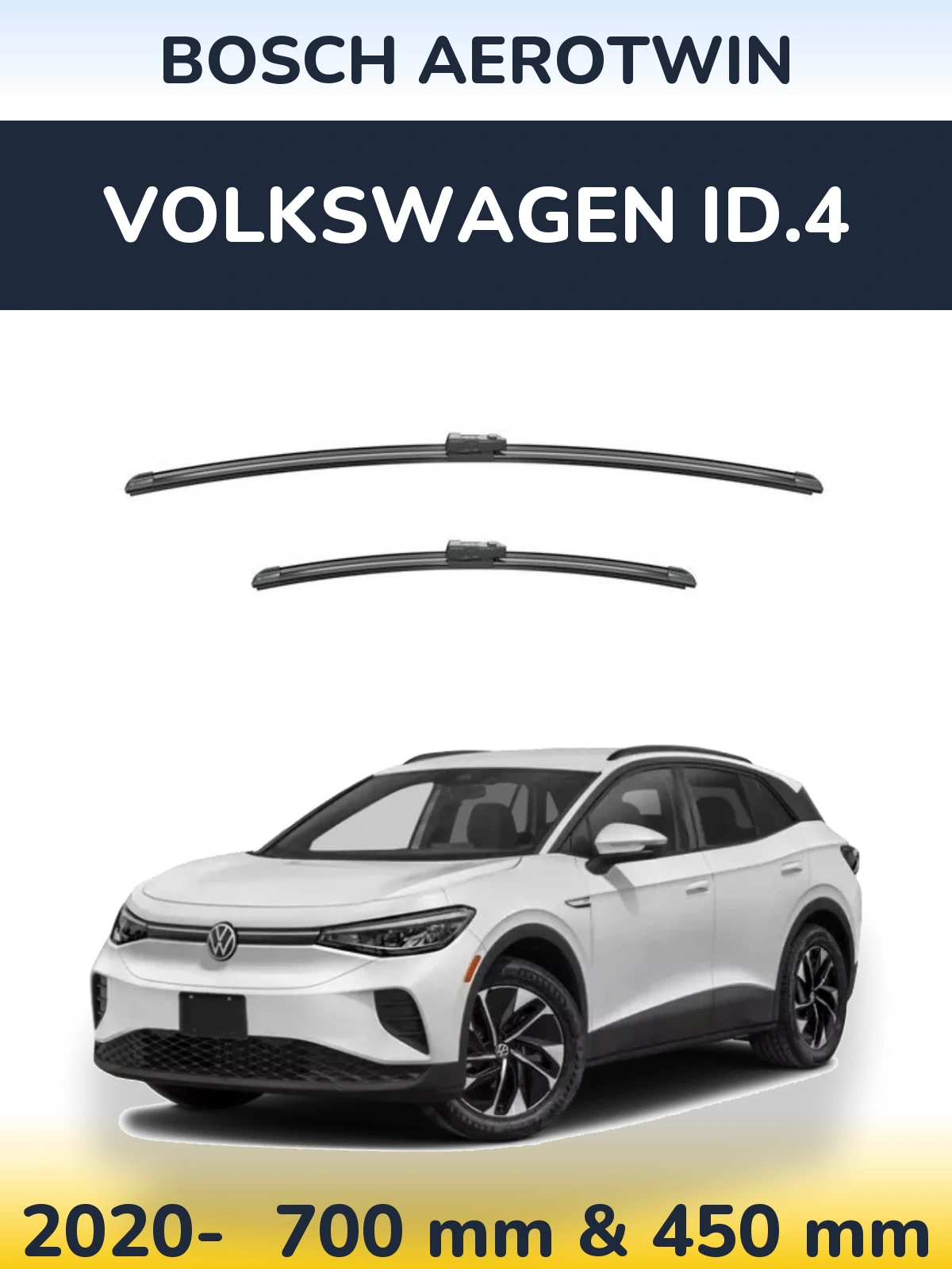 Комплект передних дворников BOSCH AeroTwin 700 & 450 мм для Volkswagen ID.4 2020-2026