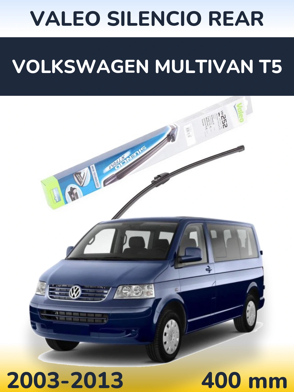 Rear wiper blade Valeo Silencio Rear 404 mm for Volkswagen Multivan T5 2003-2013