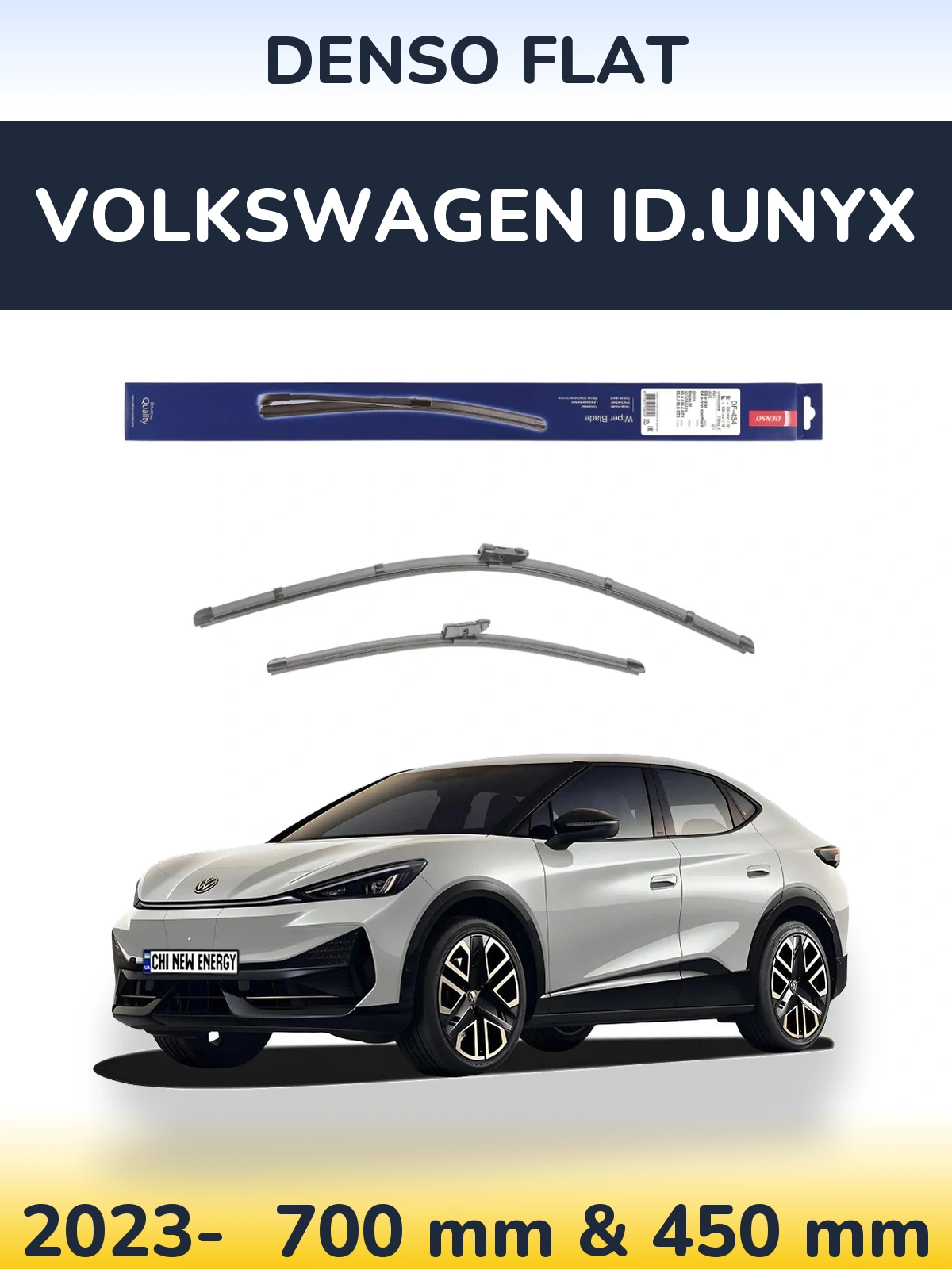 Front wiper blade set Denso Flat 700 & 450 mm for Volkswagen ID.UNYX 2023-2026