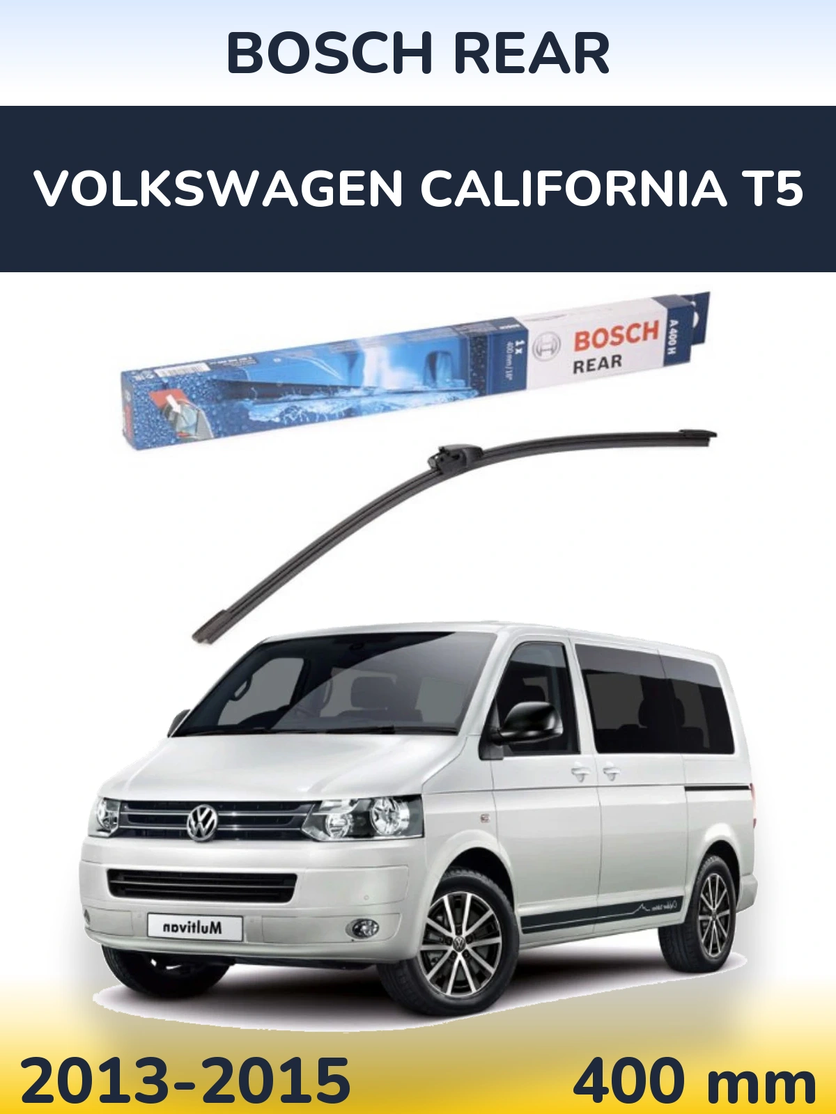 Rear wiper blade BOSCH Rear 400 mm for Volkswagen California T5 2013-2015