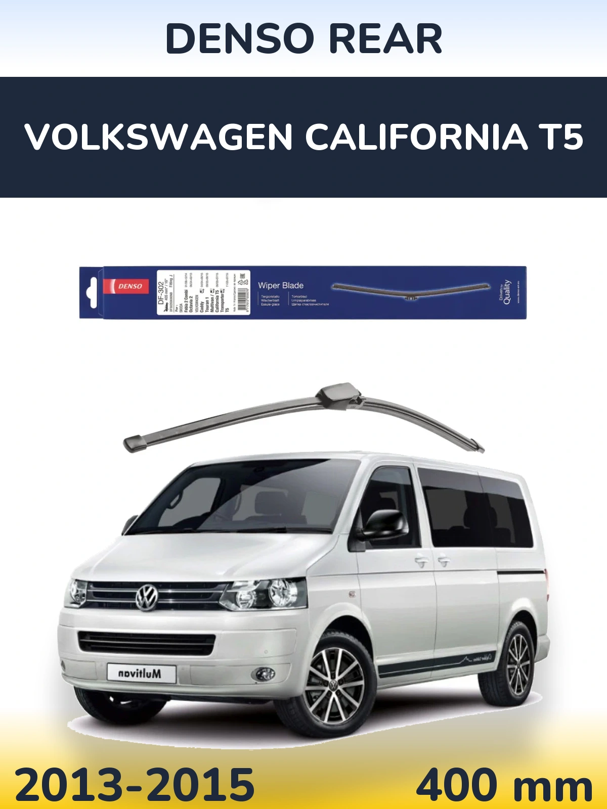 Rear wiper blade Denso Rear 400 mm for Volkswagen California T5 2013-2015