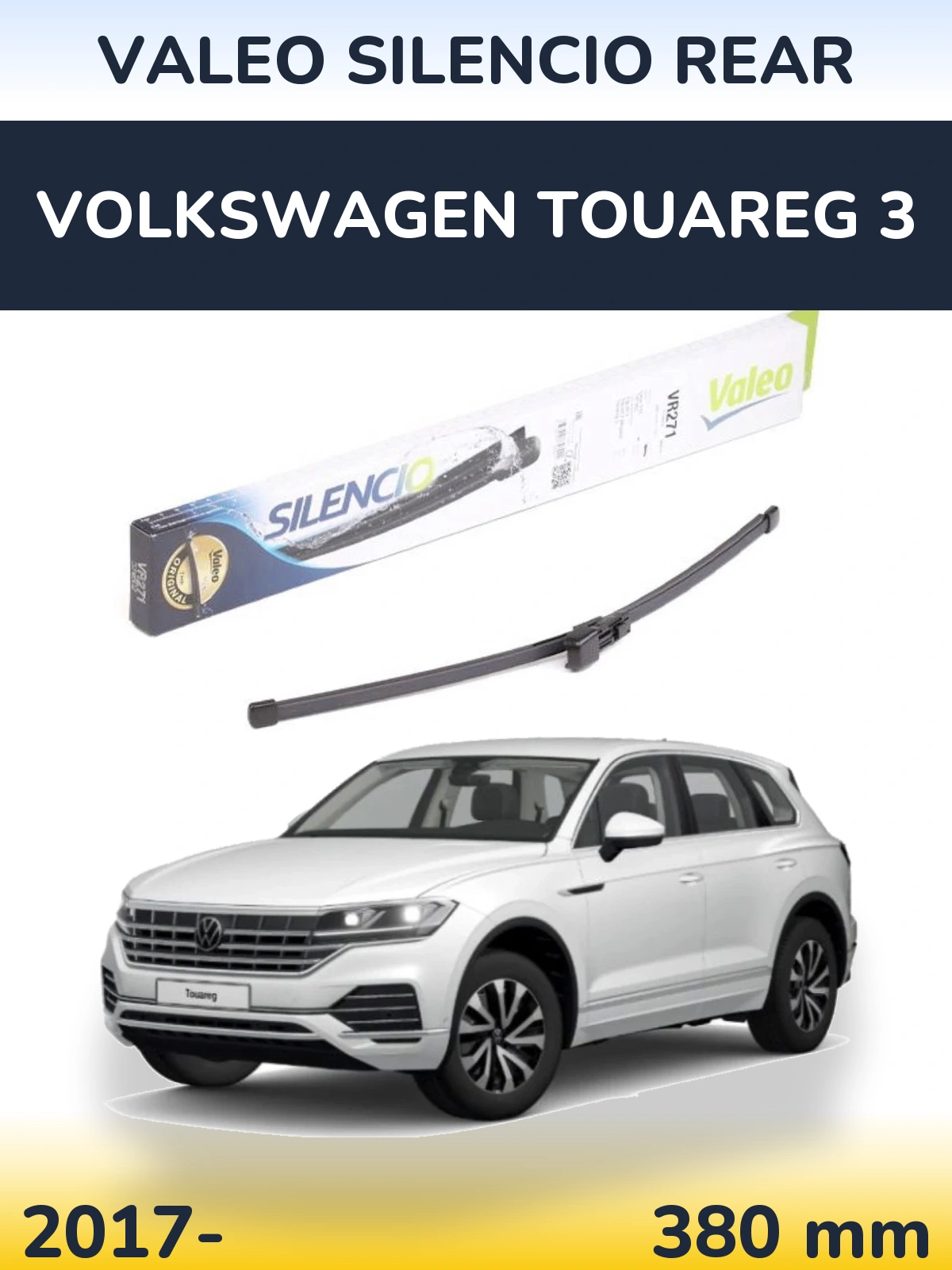 Rear wiper blade Valeo Silencio Rear 380 mm for Volkswagen Touareg 3 2017-2026