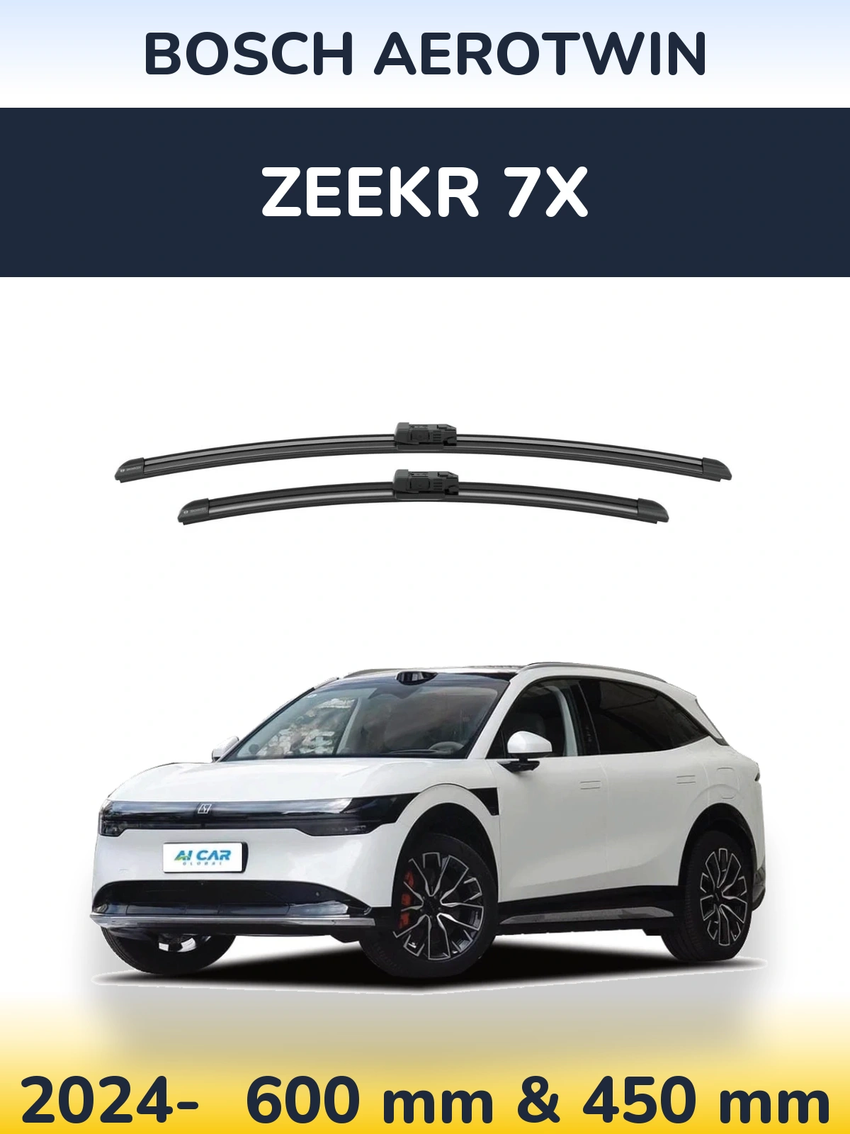 Комплект передніх щіток BOSCH AeroTwin 600 & 450 мм для Zeekr 7X 2024-2026