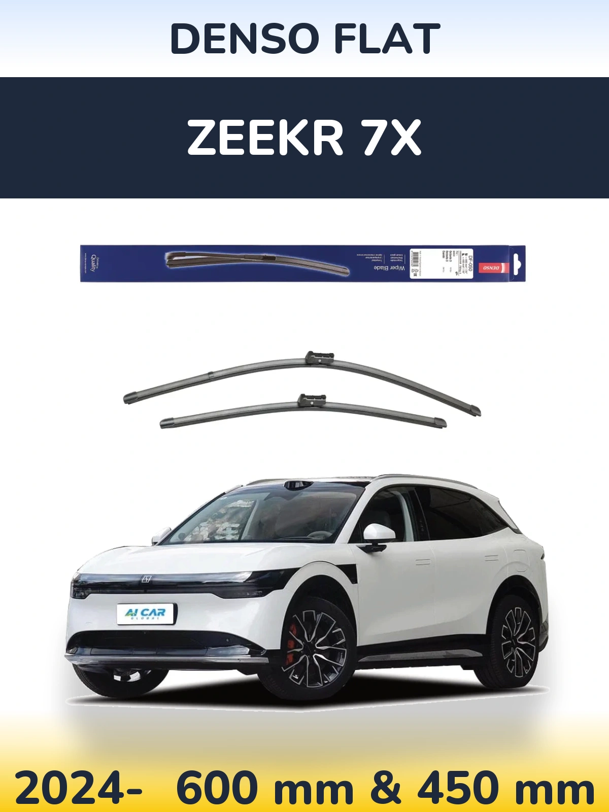 Комплект передніх щіток Denso Flat 600 & 450 мм для Zeekr 7X 2024-2026