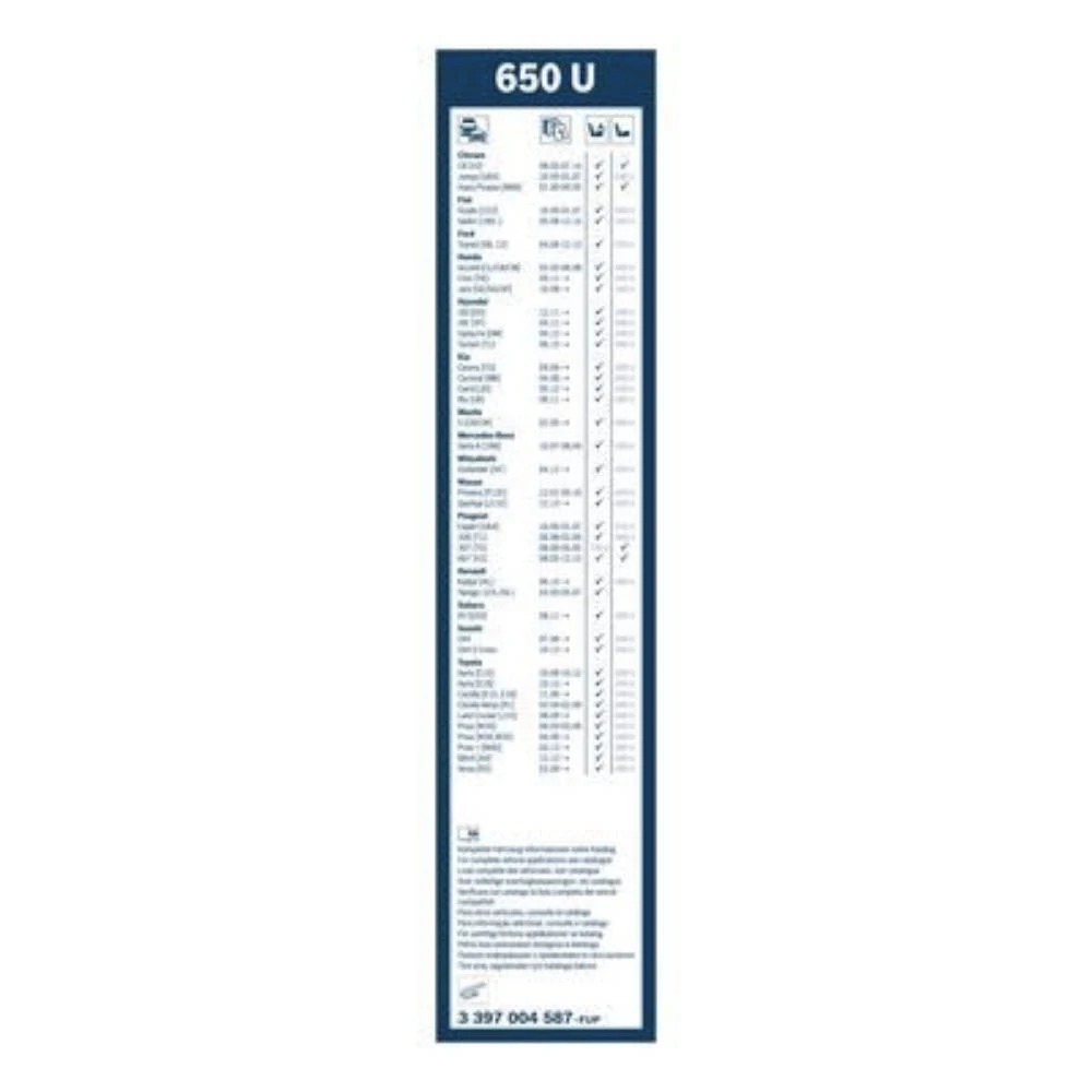 Комплект передніх щіток BOSCH Twin 650 & 650 мм для Mitsubishi Space Gear 1994-2001