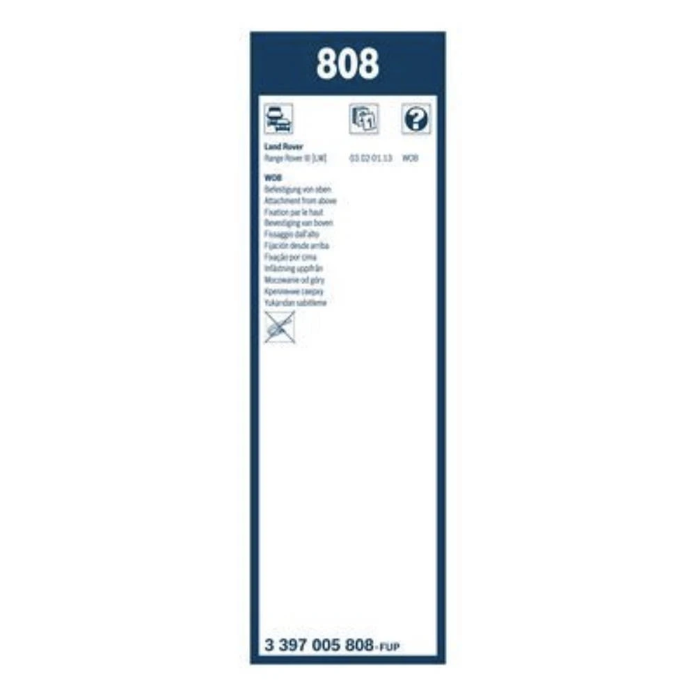 Front wiper blade set BOSCH Twin 650 & 650 mm for Range Rover 2002-2013