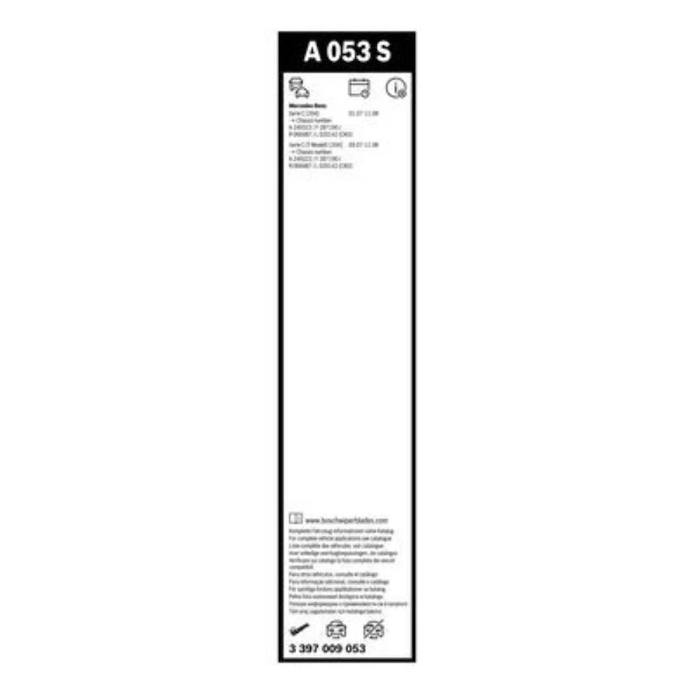 Front wiper blade set BOSCH AeroTwin 600 & 600 mm for Mercedes C Class 2007-2008
