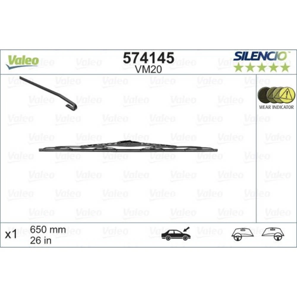 Комплект передніх щіток Valeo Silencio Convertional 650 & 650 мм для Mitsubishi L400 1994-2001