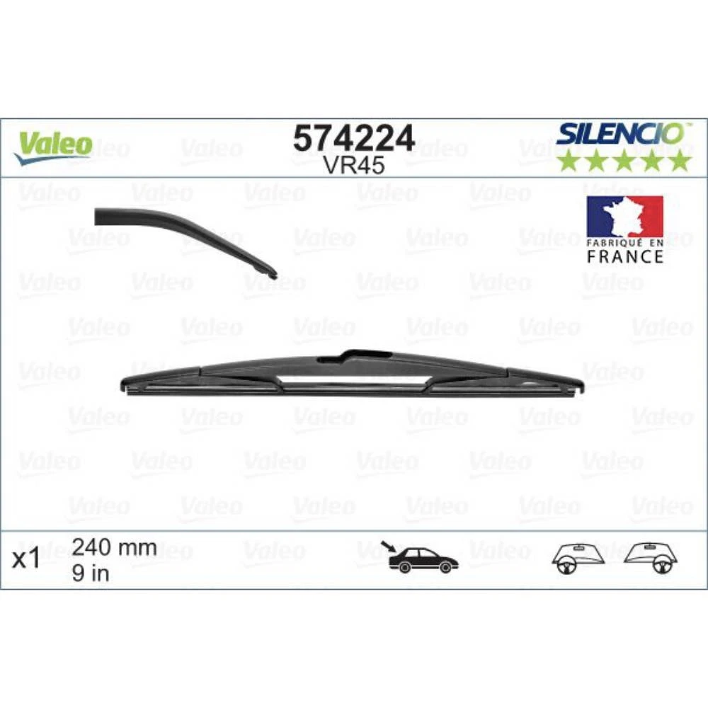Rear wiper blade Valeo Silencio Rear 240 mm for Haval H2 2 2014-2020