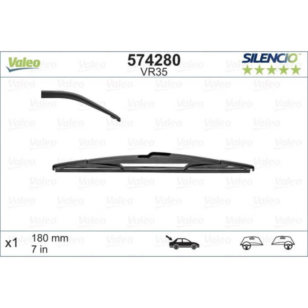 Rear wiper blade Valeo Silencio Rear 180 mm for DS DS4 2011-2018