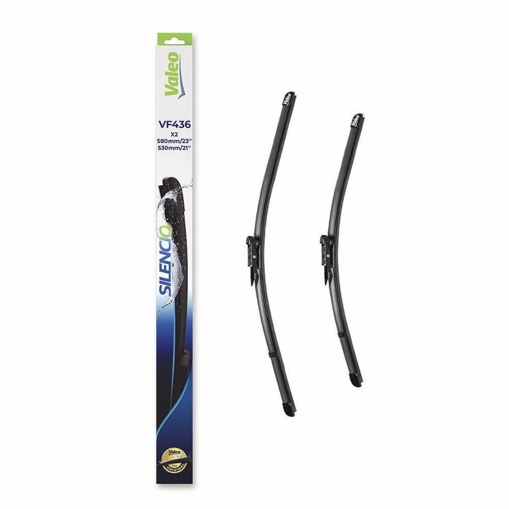 Front wiper blade set Valeo Silencio Flat 580 & 530 mm for Smart Fortwo 2007-2014