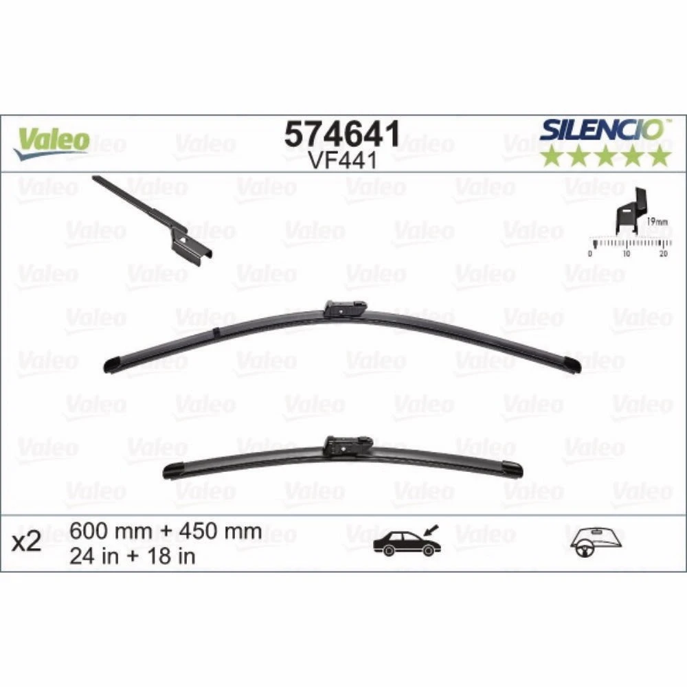 Wiper blades Valeo Silencio Flat for Lucid Gravity