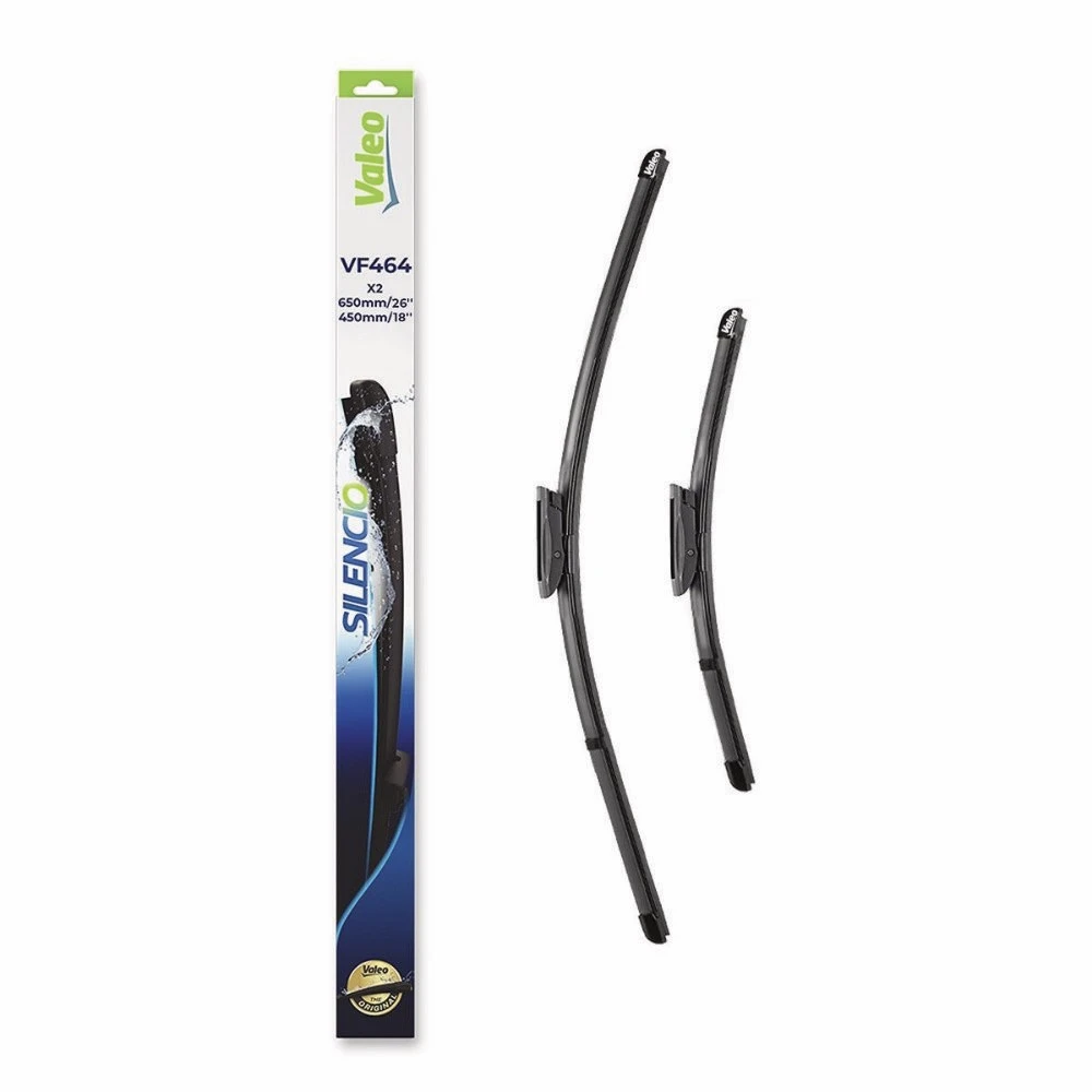 Front wiper blade set Valeo Silencio Flat 650 & 450 mm for Fiat Qubo 2008-2026