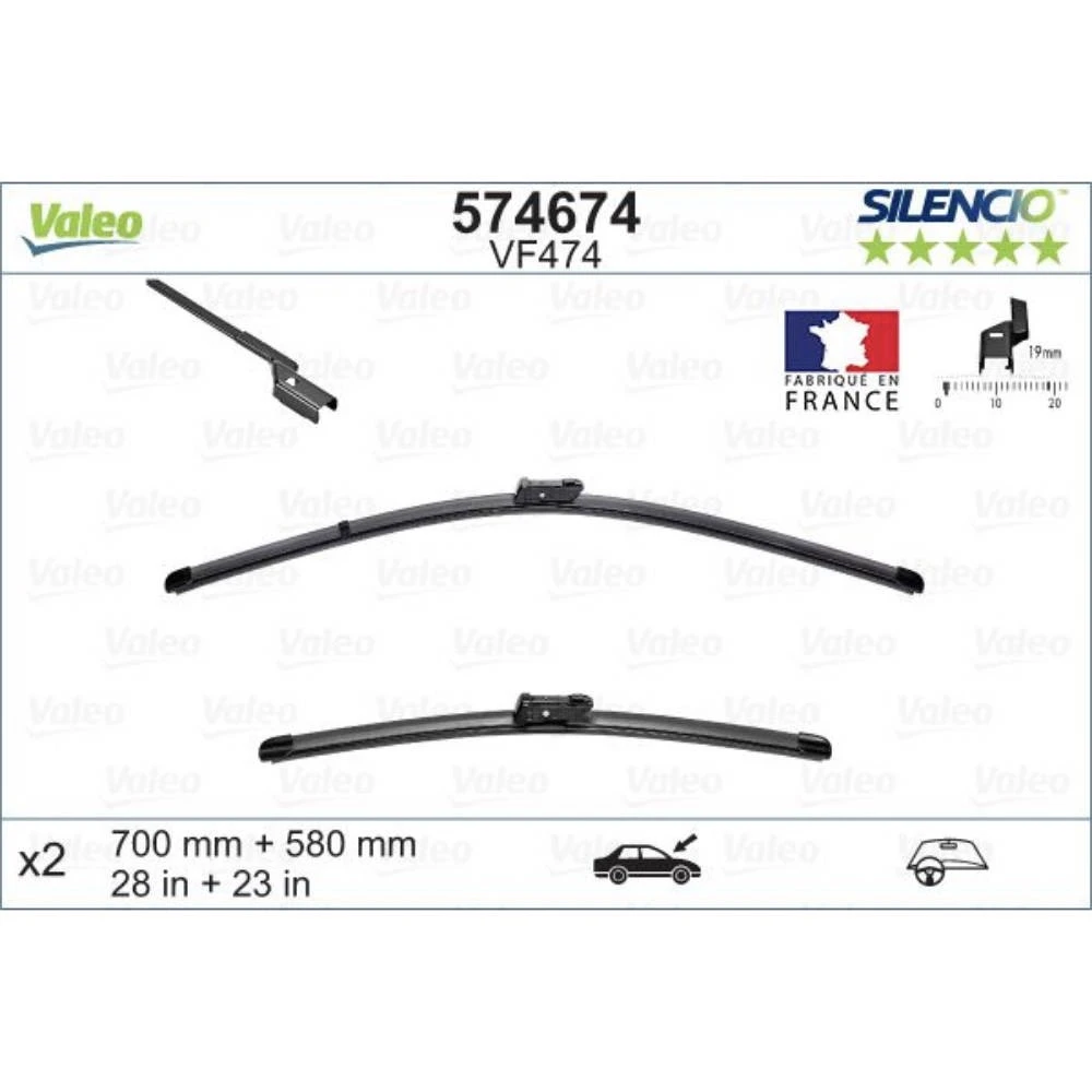 Щітки склоочисника Valeo Silencio Flat для Opel Meriva