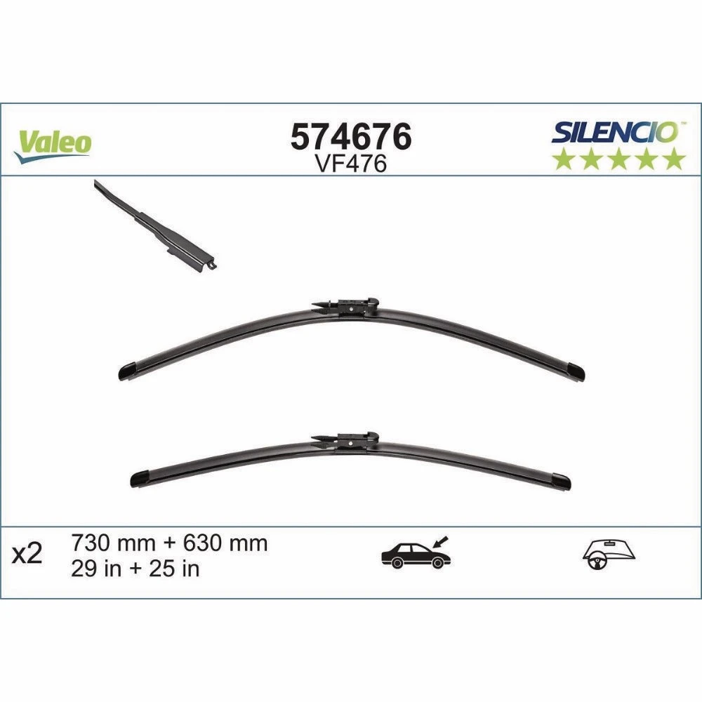 Wiper blades Valeo Silencio Flat for Ford C-MAX