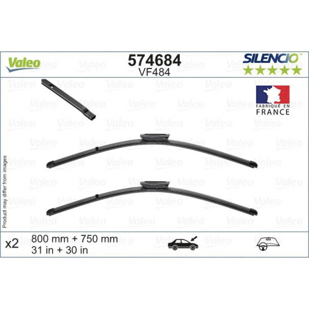 Wiper blades Valeo Silencio Flat for Citroen C4