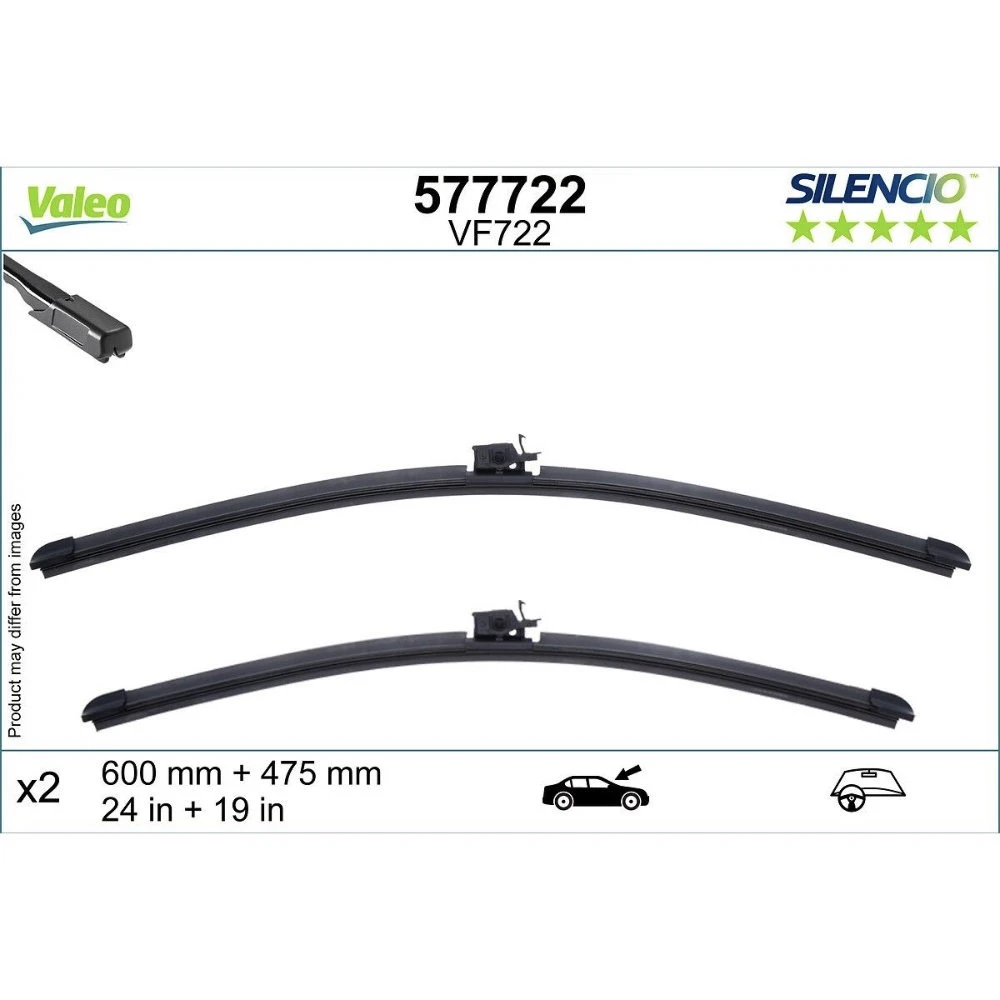 Wiper blades Valeo Silencio Flat for Mercedes A Class