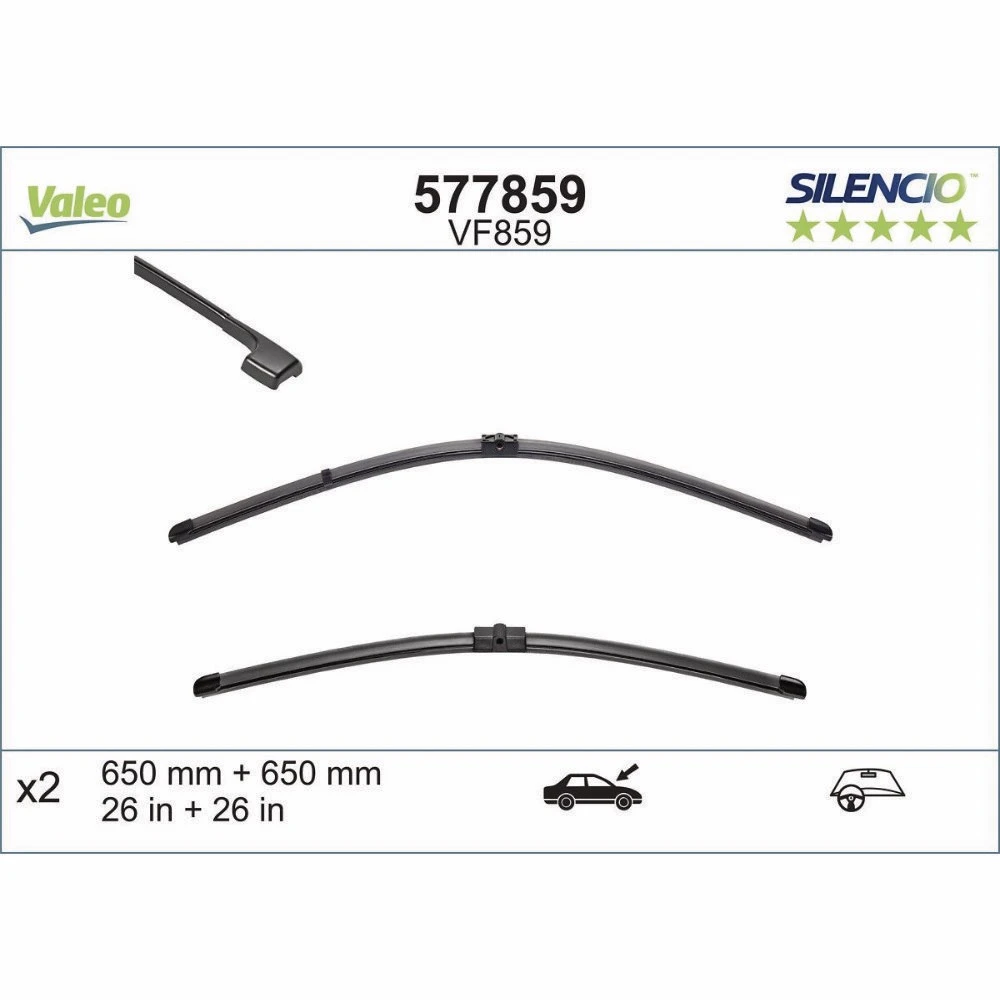 Wiper blades Valeo Silencio Flat for Volkswagen Touareg