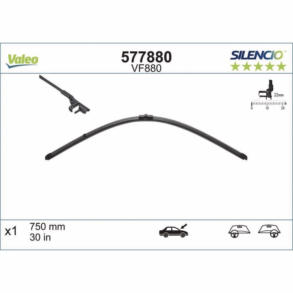 Wiper blades Valeo Silencio Flat for Audi A2